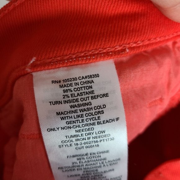 Current/Elliot Womens 26 Fiery Red Raw Hem The Kick Flare-leg Cropped Jeans - Picture 7 of 10